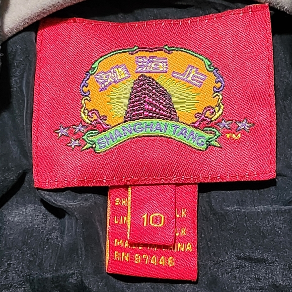 SHANGHAI TANG Mandarin Pure Silk Striped Woven Jacket Frog Button Down Jacket 10 - Picture 6 of 16